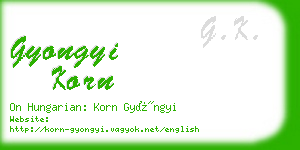 gyongyi korn business card